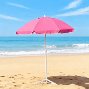 Waterproof Outdoor Yellow Polyester Fabric Patio Beach Umbrella with Aluminum Alloy Frame, Lightweight for Hotels