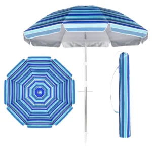 Waterproof Oxford Garden Beach Umbrella with Customized Logo Straight Pattern Manual Control
