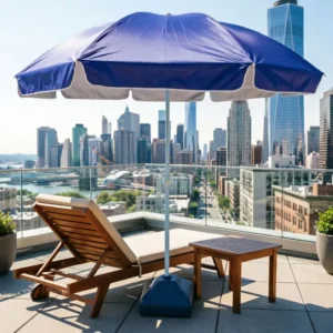 Waterproof Steel Beach Umbrella with Sand Anchor Large Outdoor Sun Shade for Garden Patio Poolside