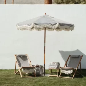Waterproof Sun-Proof Outdoor Beach Patio Umbrella with Tassel