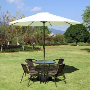 Waterproof UV-Protection Cafe Outdoor Seating Umbrella with Air Vents and Wind Resistance