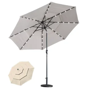 Waterproof UV Protection LED Solar Lights Beach Garden Umbrella Pool Umbrella Outdoor Electric Automatic Parasol