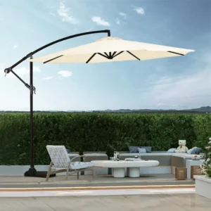 Waterproof Windproof Banana Patio Umbrella with Sun Protection for Park Hotel Courtyard