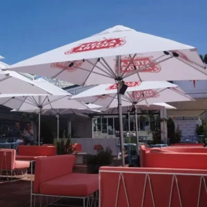 Waterproof Windproof Hanging Terrace Umbrella for Outdoor Use Beach Market Park with Base