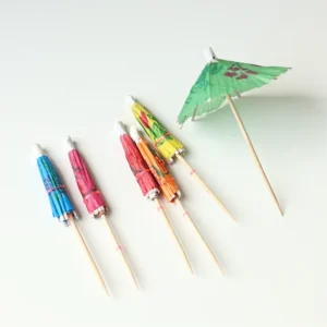 Wedding Banquet Bamboo Umbrella Picks for Cupcakes and Desserts