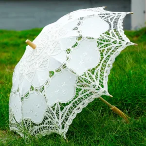 Wedding Decoration 33 76cm White Lace Umbrella Bride Props Craft Umbrella White Parasol Sunshade or Women Adults