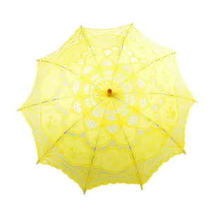 Wedding Decoration Bride Handmade Country Straight Umbrella with Burg Parasol Lace for Business Gifts