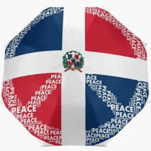 Weekend Ready Dominican Republic Rainproof Sunproof Umbrella National Flag Emblem Pattern Print Fully Automatic Umbrella