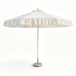 White Aluminum Alloy Center Pole Outdoor Parasol for Gardens, Weddings, Parties, Courtyards, Cafes, and Restaurants