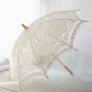 White Beige Blue Black Red Custom Lace Parasol Umbrella Wedding Umbrellas
