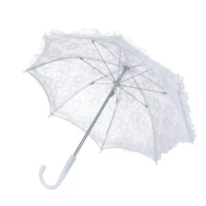 White Lace Hollow Umbrella Flower Wedding Parasols Bride Dance Performance Props Photography Scene Decoration Craft Umbrellas