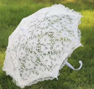 White Lace Hollow Umbrella Flower Wedding Parasols Bride Dance Performance Props Photography Scene Decoration Craft Umbrellas