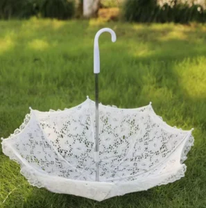 White Lace Umbrella Props Photo Umbrella for Wedding and Holiday Party Decoration