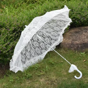 White Lace Umbrella Props Photo Umbrella for Wedding and Holiday Party Decoration