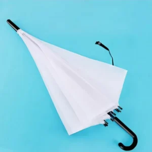 White Transparent Semi-Automatic Straight Umbrella for Business Gifts and Outdoor Travel