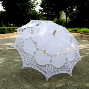 White Wedding Lace Embroidery Umbrella