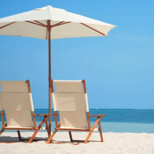White Wooden Beach Sun Umbrella Asian Parasol