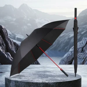 Custom Logo Windproof Eco-Friendly Golf Umbrella, 130 cm Open Diameter, 8 Ribs, Straight Design for Travel
