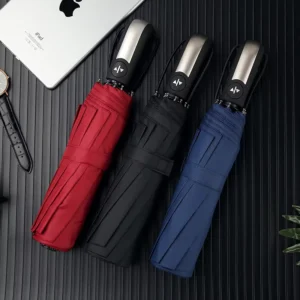 Wind-Resistant Fully Automatic 3-Folding 10-Rib Large Rainproof UV-Proof Umbrella