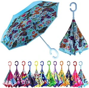 Wind-Resistant Inside-Out C-Handle Double-Layer Reverse Inverted Umbrella
