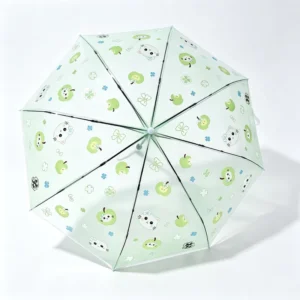 Wind-Resistant Quick-Dry Kids Umbrella with Transparent Design for School and Work
