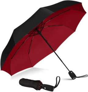 Wind Resistant Small Compact Light Automatic Strong Mini Folding and Portable Backpack Car Purse Umbrellas for Rain