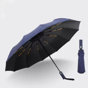 Windproof 12-Bone Fully Automatic Three-Fold Travel Business Umbrella
