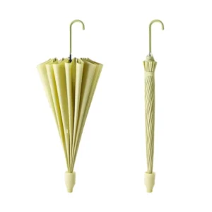 Windproof 16-Rib Large Long Cane Umbrella with Waterproof Sleeve