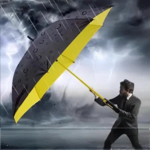 Windproof 27 Inch Large Golf Umbrella Reinforced Frame Double Canopy Waterproof Sleeve