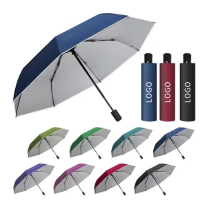 Windproof 3-Fold Travel Umbrella Sunshade Pocket Folding Large Parasol Umbrella with Logo Printing