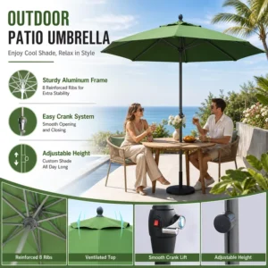 Windproof Aluminum Parasol, Manual Tilt, Cantilever Design for Outdoor Restaurants, Patios, Hotels, Courtyards, Lawns