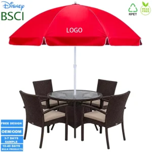 Windproof Beach Umbrella UV Protection UPF50+ Outdoor Sun Shade Portable Folding Patio Umbrella Custom Logo