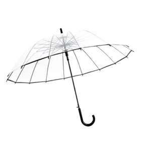 Windproof Clear Long-Handle Rain Umbrella with Field of Vision