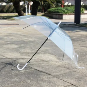 Windproof Clear White Fruit Animal Print Long Straight Transparent Stick Umbrella
