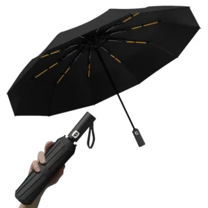 Windproof Compact Travel Automatic Folding Rain Umbrella