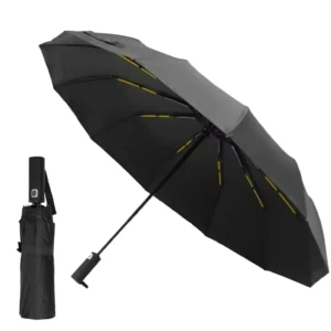 Windproof Custom Logo Foldable Auto-Open Portable Rain Umbrella