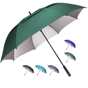 Windproof Custom Logo Pongee Automatic Straight Large Golf Umbrella