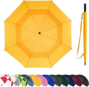 Windproof Double Canopy Waterproof Lightweight Two-Person Golf Umbrella for Sporting and Travel