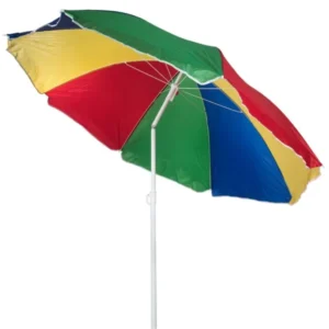 Windproof Folding Beach Umbrella UV Protection Steel Frame