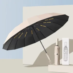 Windproof Folding Umbrella Auto Open Close Compact Portable Travel Umbrella UV Protection Black Coated Canopy Lightweight
