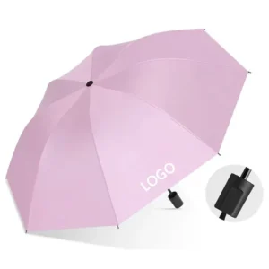 Windproof Folding Umbrella Custom Pattern Print Black Coating Sun and Rain