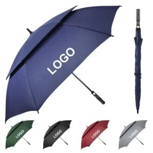 Windproof Golf Umbrella with 14 mm Fiberglass Shaft, 190T Pongee Fabric, EVA Handle, 30 Inch, 8 Ribs, Double-Layer Vented Design