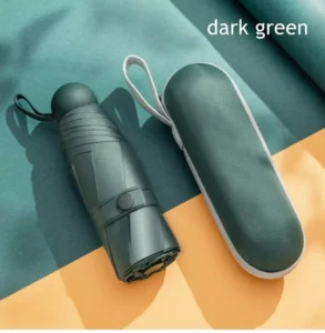 Windproof Manual Iron Tube Mini Travel Folding Compact Lightweight 5-Folding Waterproof Sunshade Umbrella for Women Gift