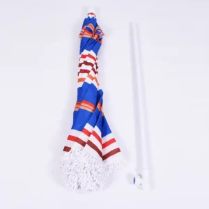 Windproof Manual Stripe Printed Polyester Beach Umbrella with Tassel Fringe