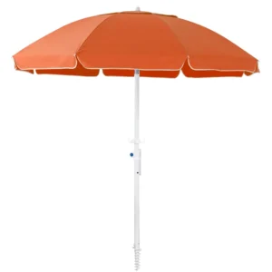 Windproof Outdoor Parasol Orange Beach Umbrella With Tilt