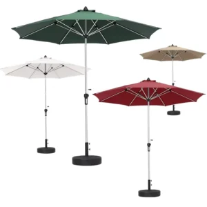 Windproof Patio Garden Umbrella Outdoor Parasol Aluminum Beach Umbrella with Stand