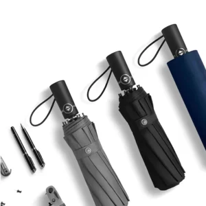 Windproof Personalized Large 3-Fold Automatic Umbrella with Extension Handle