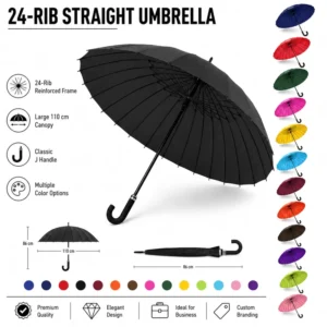 Windproof Rain Umbrella, Multiple Colors