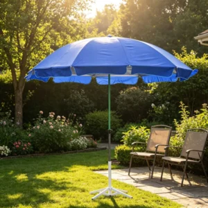 Windproof Reinforced 150cm Double Layer Sun Umbrella Silver Coating Ventilated Design Outdoor Beach Parasol