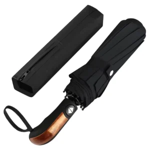 Windproof Reinforced Canopy Automatic Compact Umbrella with Ergonomic Non-Slip Handle